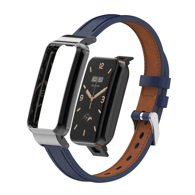 For Xiaomi Mi Band 7 Pro Microfiber Leather Metal Frame Watch Band