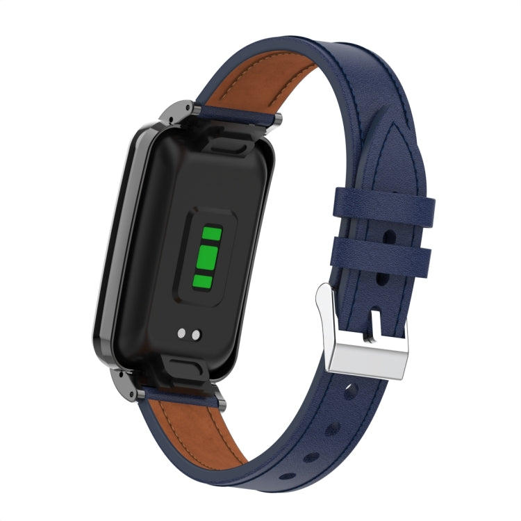 For Xiaomi Mi Band 7 Pro Microfiber Leather Metal Frame Watch Band