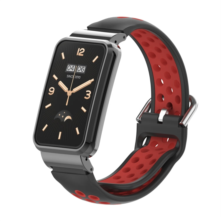 For Xiaomi Mi Band 7 Pro Silicone Metal Frame Watch Band