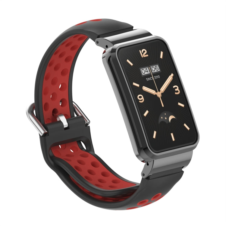 For Xiaomi Mi Band 7 Pro Silicone Metal Frame Watch Band