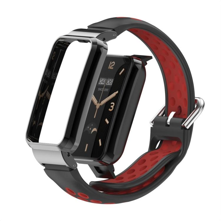 For Xiaomi Mi Band 7 Pro Silicone Metal Frame Watch Band