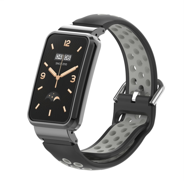 For Xiaomi Mi Band 7 Pro Silicone Metal Frame Watch Band