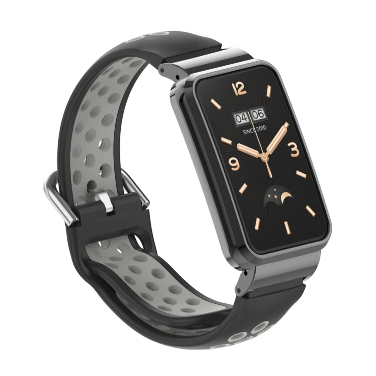 For Xiaomi Mi Band 7 Pro Silicone Metal Frame Watch Band