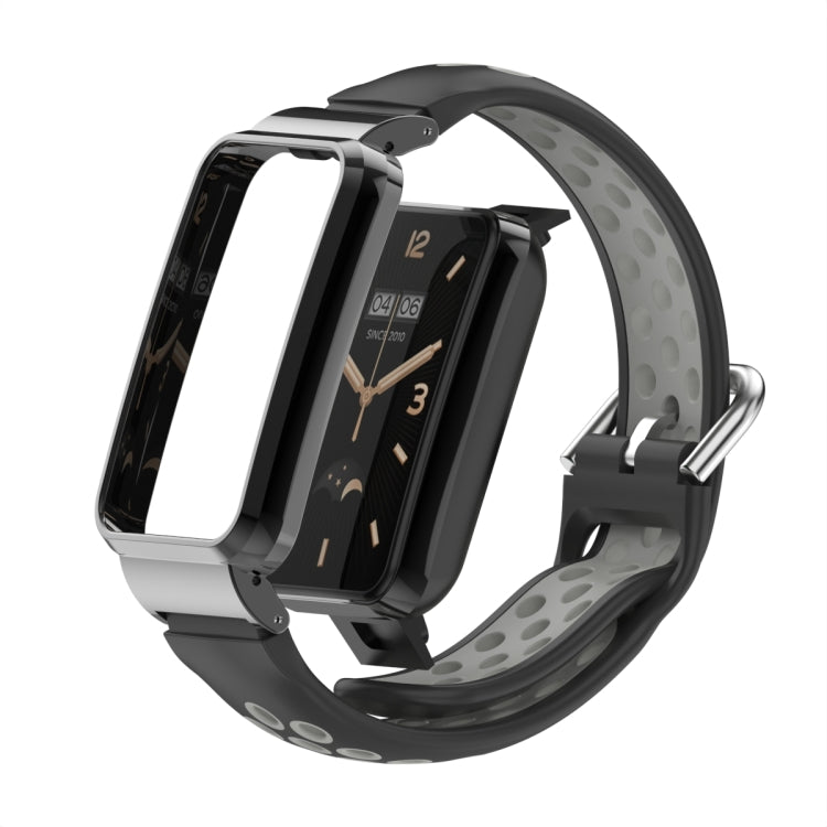 For Xiaomi Mi Band 7 Pro Silicone Metal Frame Watch Band