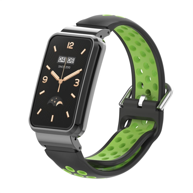For Xiaomi Mi Band 7 Pro Silicone Metal Frame Watch Band