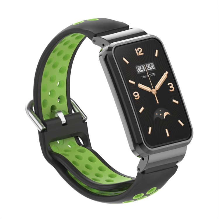 For Xiaomi Mi Band 7 Pro Silicone Metal Frame Watch Band