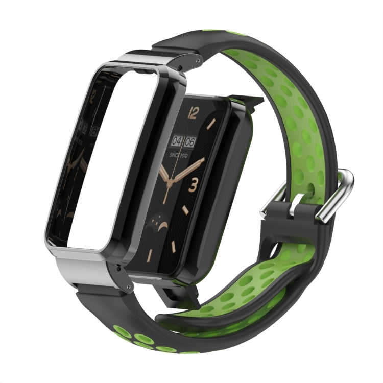 For Xiaomi Mi Band 7 Pro Silicone Metal Frame Watch Band