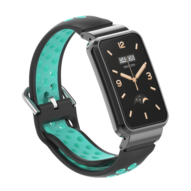 For Xiaomi Mi Band 7 Pro Silicone Metal Frame Watch Band