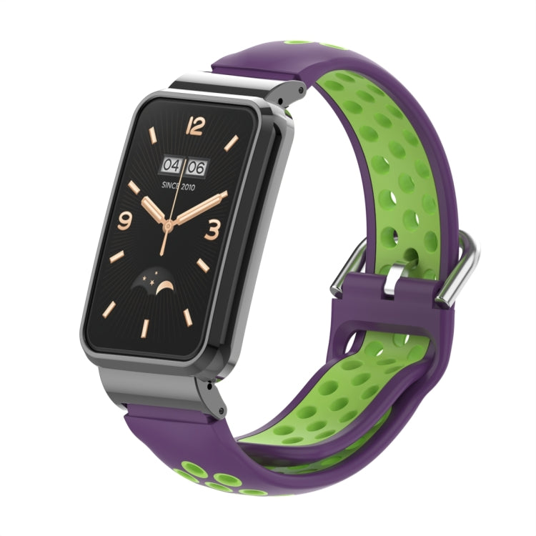 For Xiaomi Mi Band 7 Pro Silicone Metal Frame Watch Band