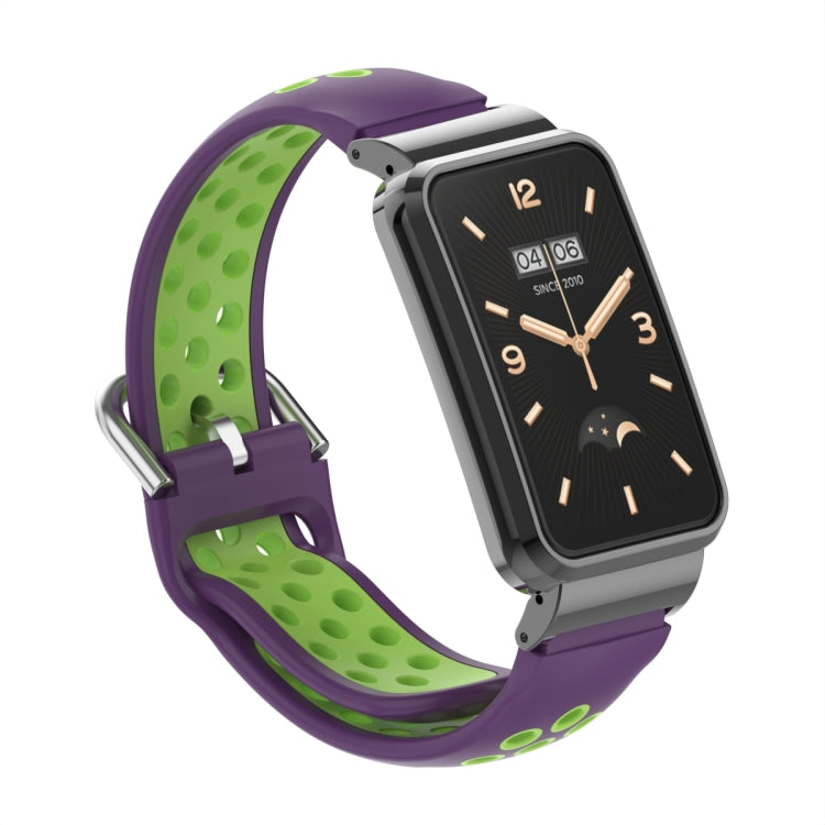 For Xiaomi Mi Band 7 Pro Silicone Metal Frame Watch Band