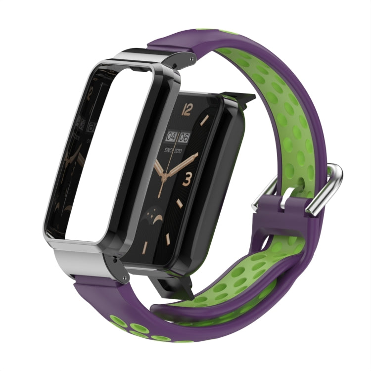 For Xiaomi Mi Band 7 Pro Silicone Metal Frame Watch Band