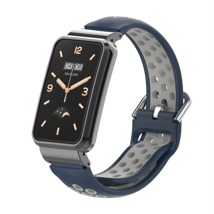 For Xiaomi Mi Band 7 Pro Silicone Metal Frame Watch Band