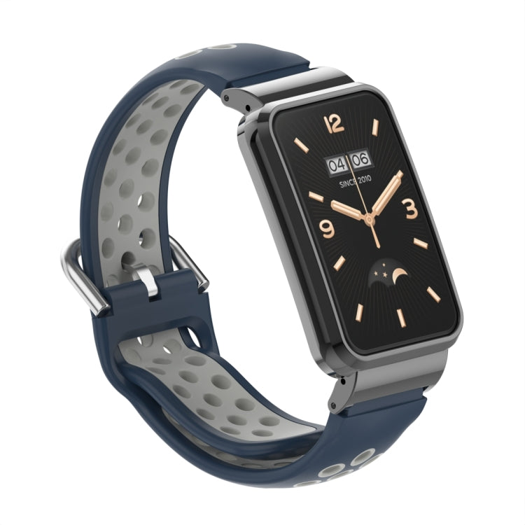 For Xiaomi Mi Band 7 Pro Silicone Metal Frame Watch Band