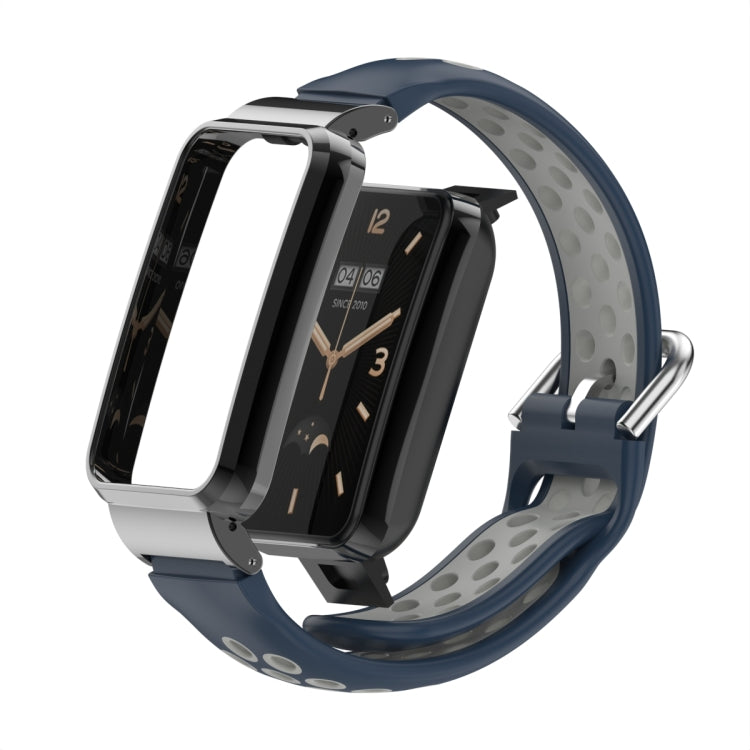 For Xiaomi Mi Band 7 Pro Silicone Metal Frame Watch Band