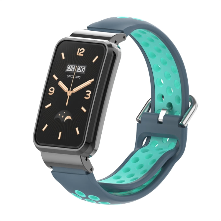 For Xiaomi Mi Band 7 Pro Silicone Metal Frame Watch Band