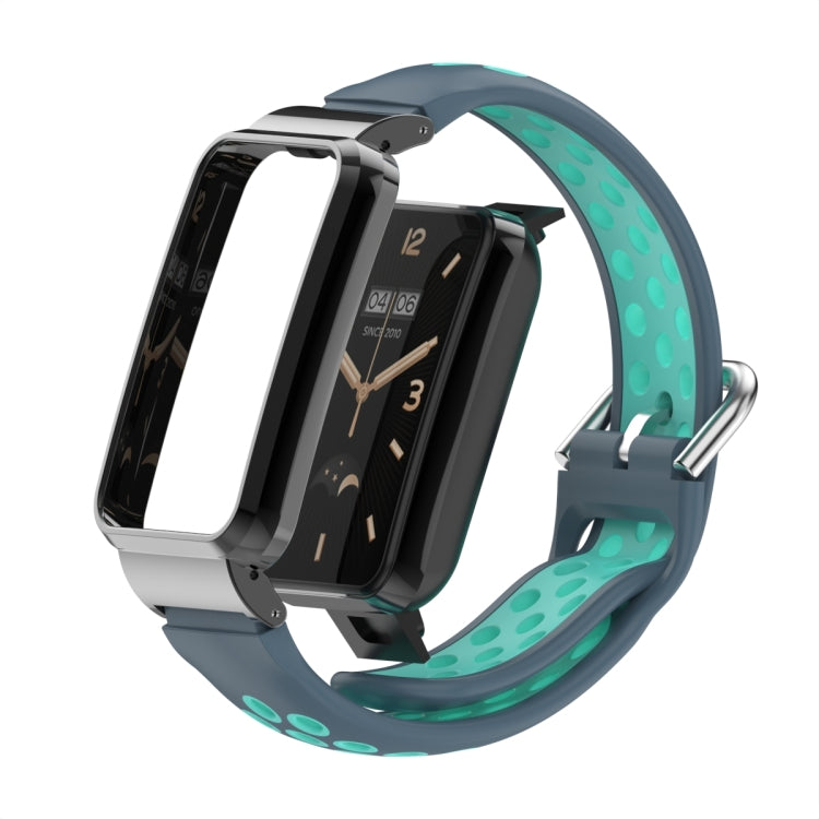For Xiaomi Mi Band 7 Pro Silicone Metal Frame Watch Band