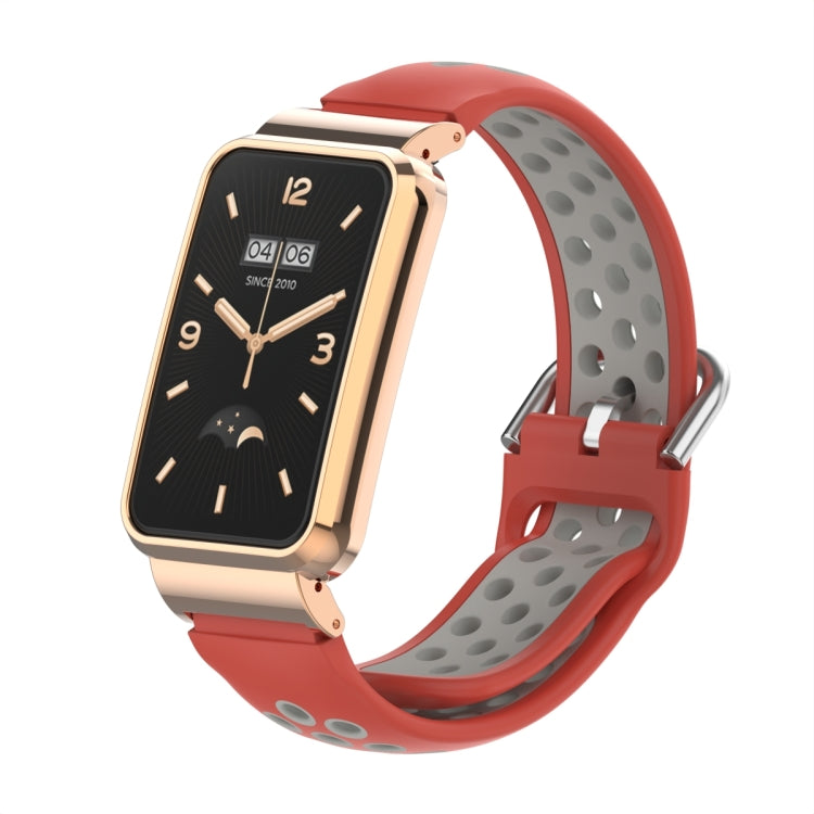 For Xiaomi Mi Band 7 Pro Silicone Metal Frame Watch Band