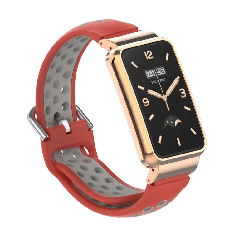For Xiaomi Mi Band 7 Pro Silicone Metal Frame Watch Band