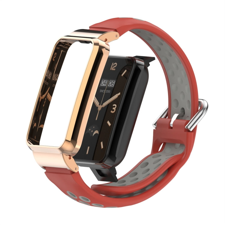 For Xiaomi Mi Band 7 Pro Silicone Metal Frame Watch Band