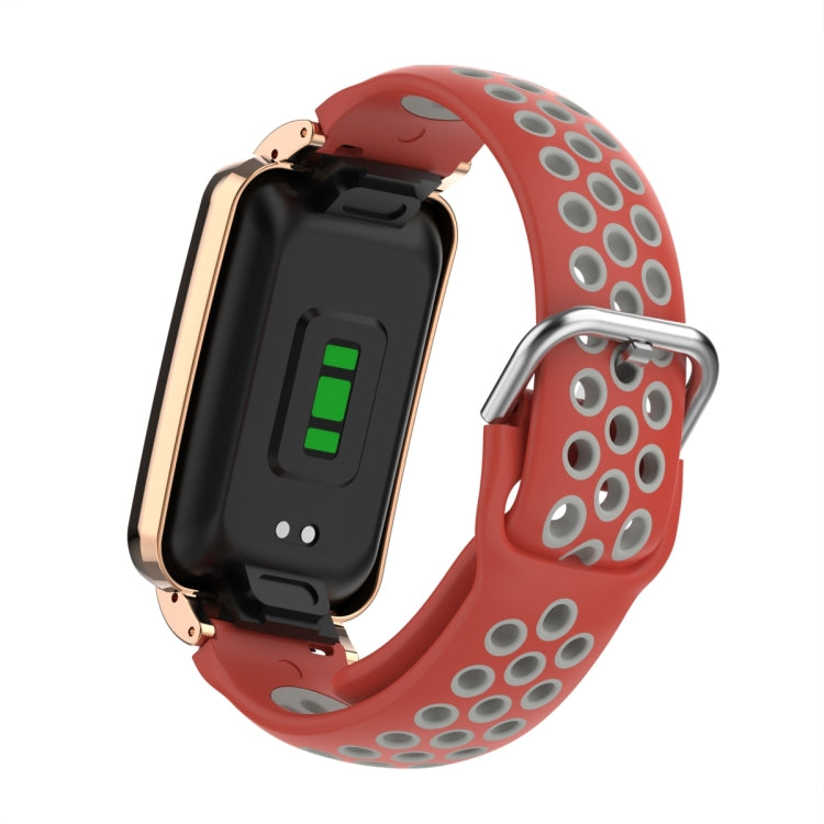 For Xiaomi Mi Band 7 Pro Silicone Metal Frame Watch Band