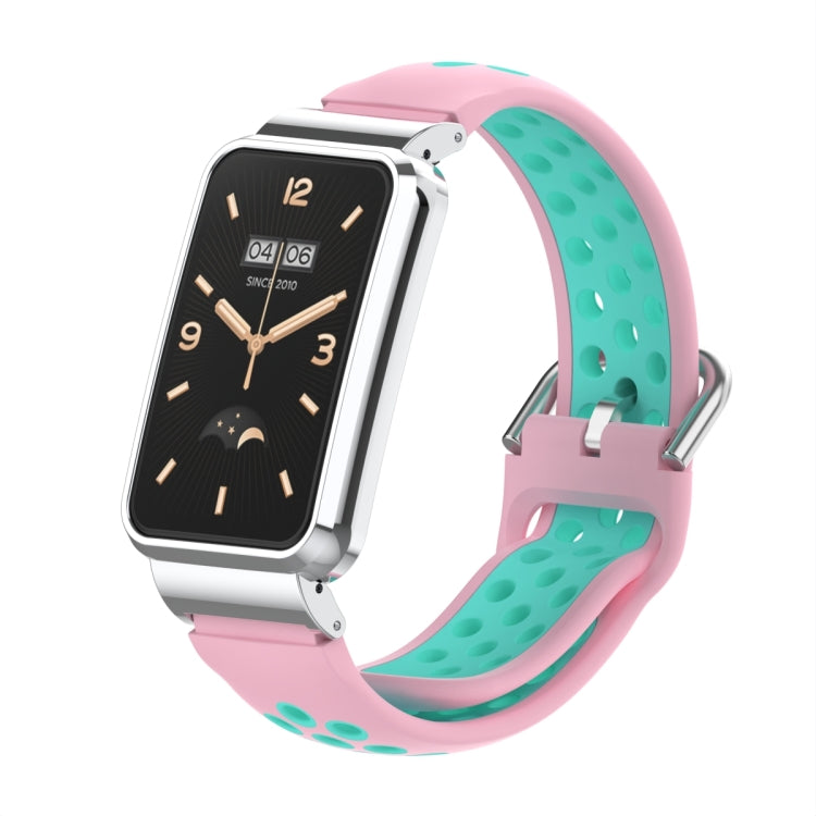 For Xiaomi Mi Band 7 Pro Silicone Metal Frame Watch Band