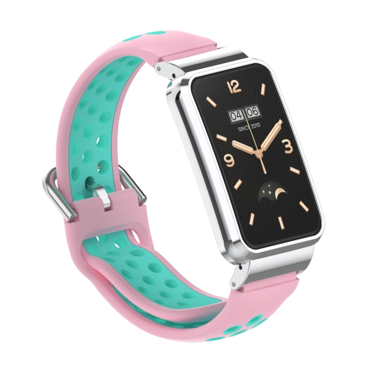 For Xiaomi Mi Band 7 Pro Silicone Metal Frame Watch Band