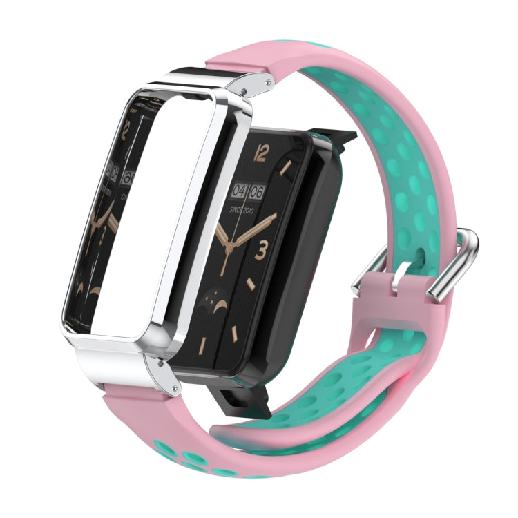 For Xiaomi Mi Band 7 Pro Silicone Metal Frame Watch Band