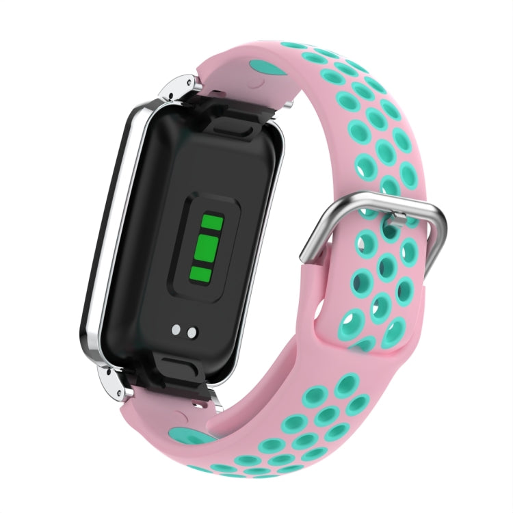 For Xiaomi Mi Band 7 Pro Silicone Metal Frame Watch Band