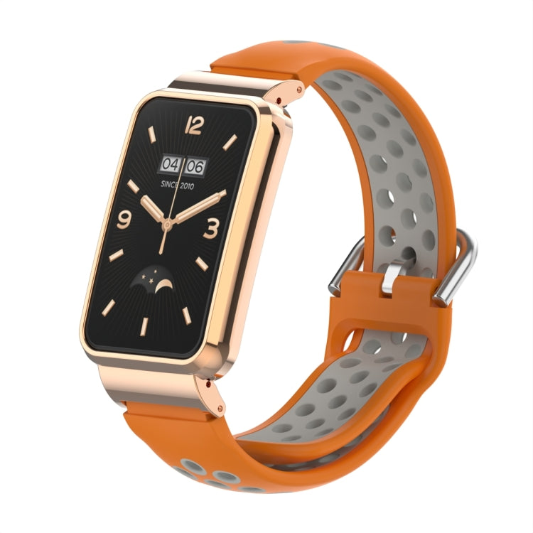 For Xiaomi Mi Band 7 Pro Silicone Metal Frame Watch Band
