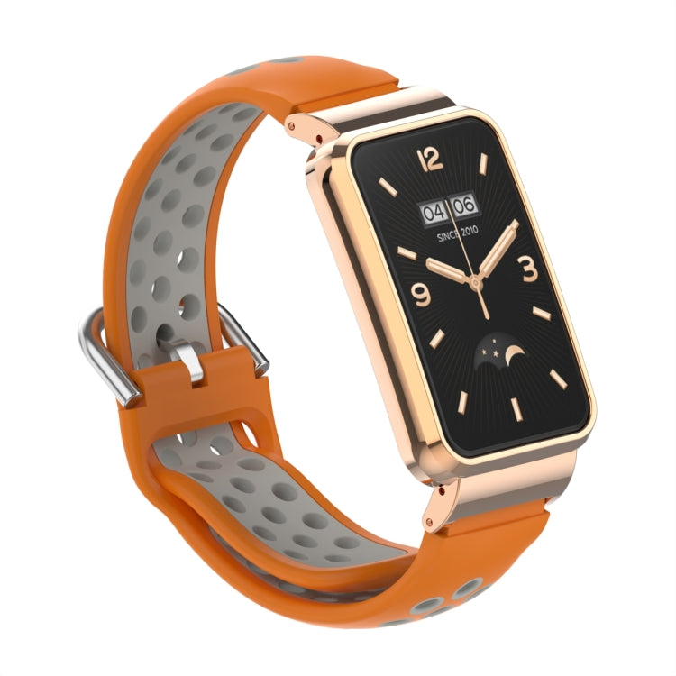 For Xiaomi Mi Band 7 Pro Silicone Metal Frame Watch Band