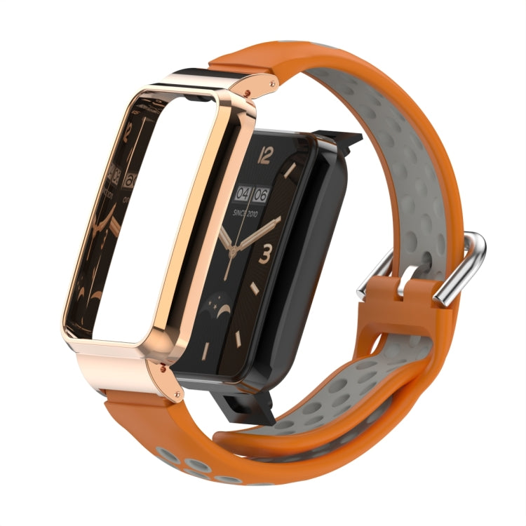 For Xiaomi Mi Band 7 Pro Silicone Metal Frame Watch Band