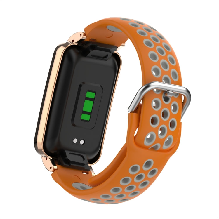 For Xiaomi Mi Band 7 Pro Silicone Metal Frame Watch Band
