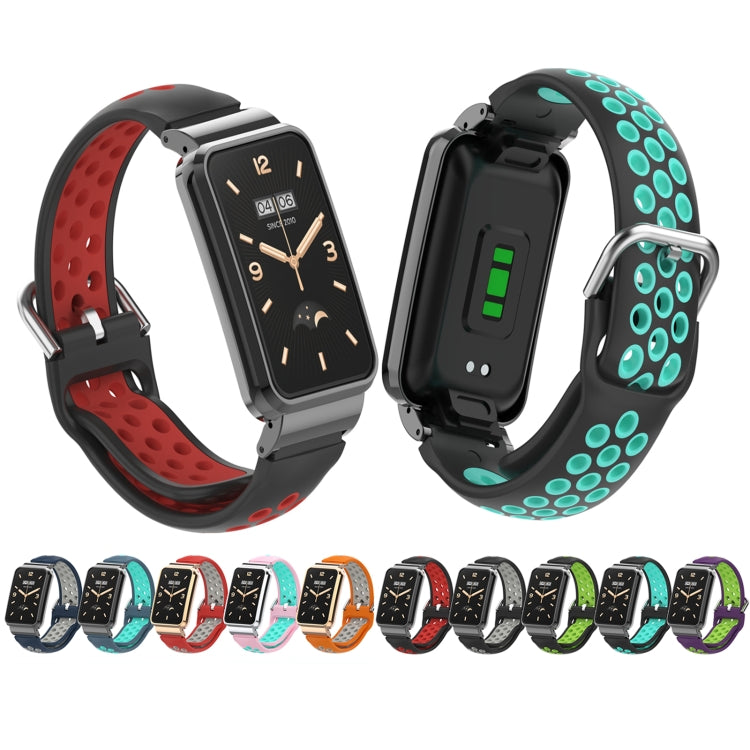 For Xiaomi Mi Band 7 Pro Silicone Metal Frame Watch Band