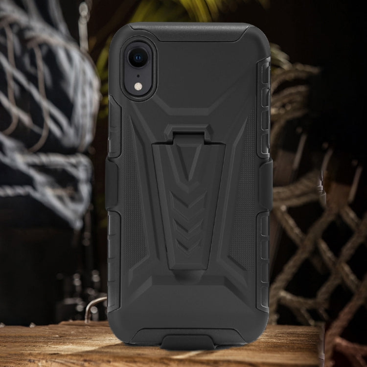 For iPhone XR Back Belt Clip Phone Case(Black)