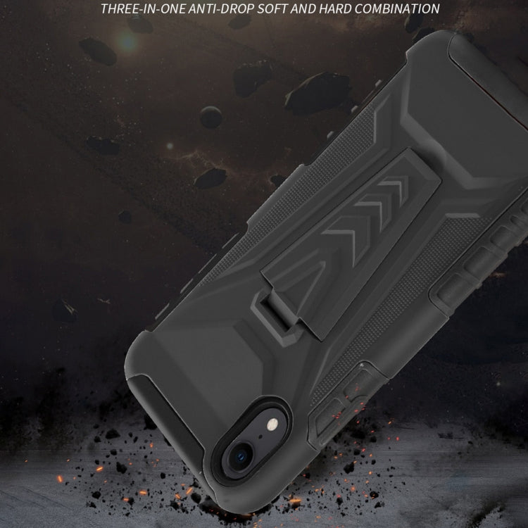 For iPhone XR Back Belt Clip Phone Case(Black)