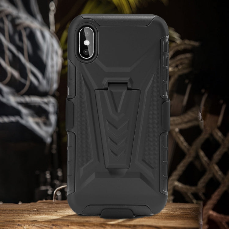 For iPhone XS Max Back Belt Clip Phone Case(Black)
