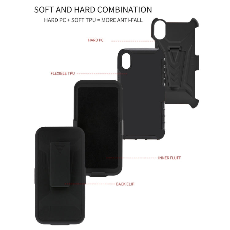 For iPhone XS Max Back Belt Clip Phone Case(Black)