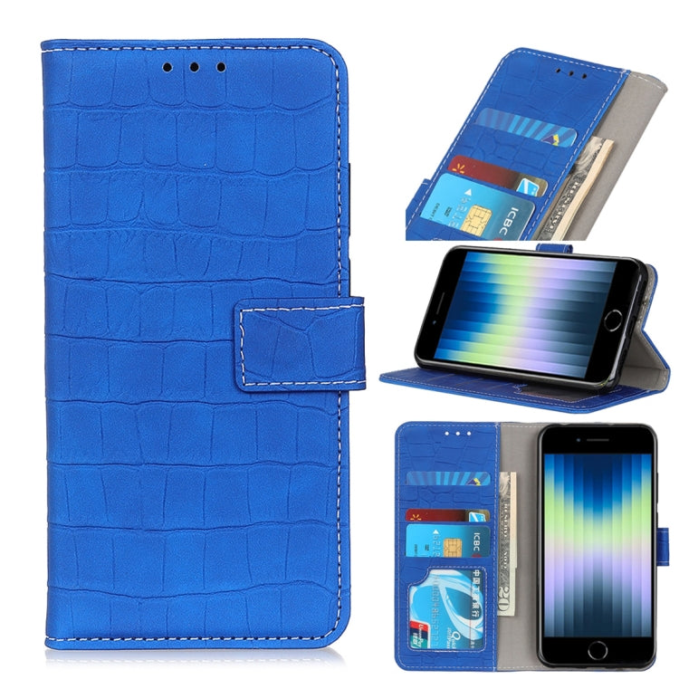 For iPhone SE 2022 / SE 2020 Crocodile Texture Horizontal Flip Leather Case with Holder & Card Slots & Wallet