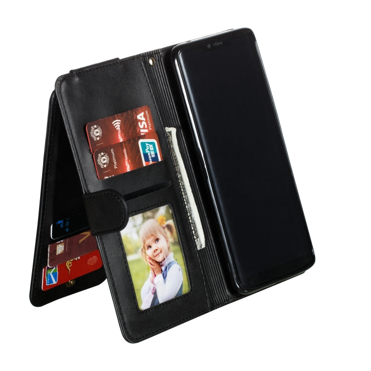 For Huawei Mate 20 Pro Nine Card Zipper Bag Horizontal Flip Leather Case With Holder & Card Slots & Frame