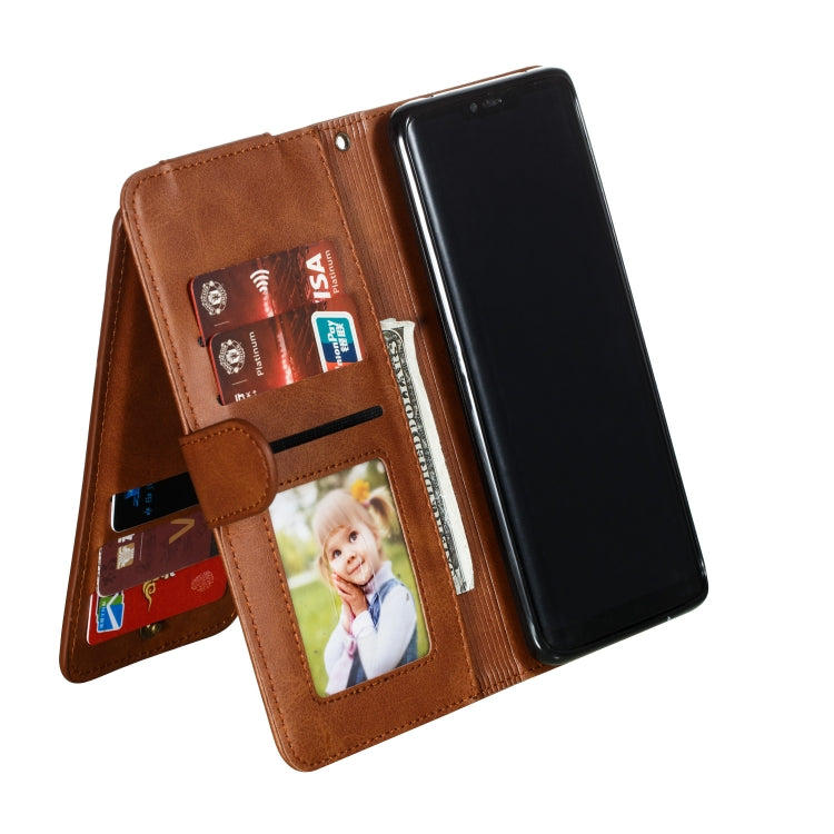 For Huawei Mate 20 Pro Nine Card Zipper Bag Horizontal Flip Leather Case With Holder & Card Slots & Frame