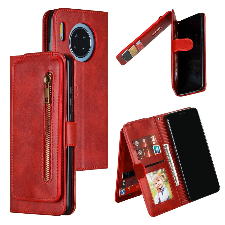 For Huawei Mate 30 Nine Card Zipper Bag Horizontal Flip Leather Case With Holder & Card Slots & Frame