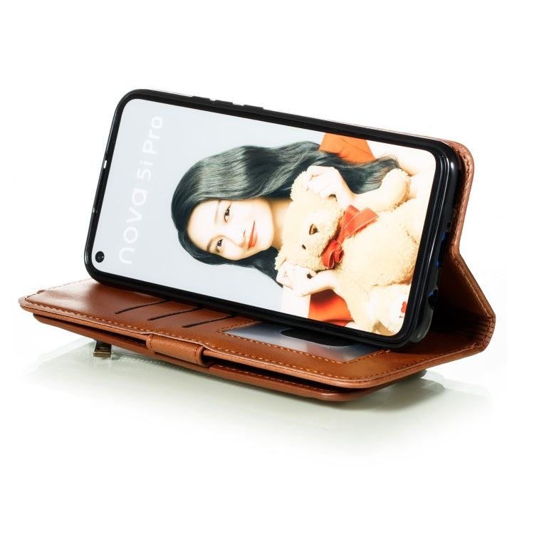 For Huawei Mate 30 Lite Nine Card Zipper Bag Horizontal Flip Leather Case With Holder & Card Slots & Frame