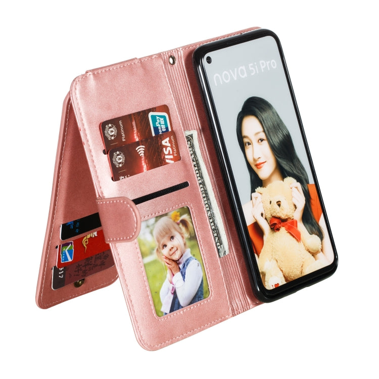 For Huawei Mate 30 Lite Nine Card Zipper Bag Horizontal Flip Leather Case With Holder & Card Slots & Frame