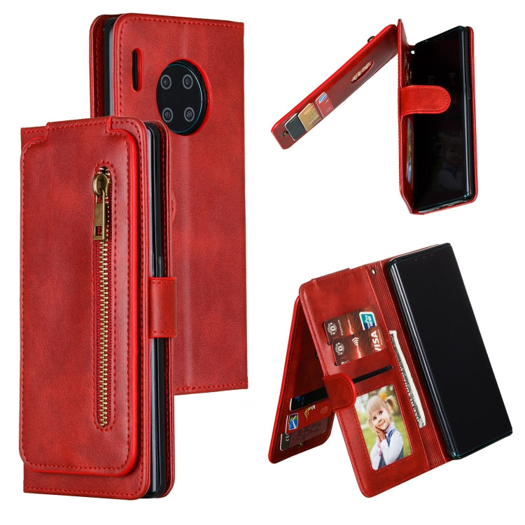 For Huawei Mate 30 Pro Nine Card Zipper Bag Horizontal Flip Leather Case With Holder & Card Slots & Frame