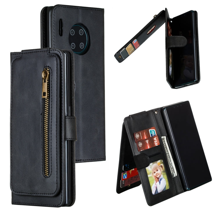 For Huawei Mate 30 Pro Nine Card Zipper Bag Horizontal Flip Leather Case With Holder & Card Slots & Frame