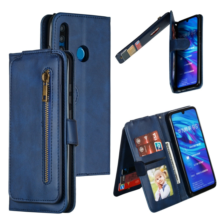 For Huawei Psmart Plus Nine Card Zipper Bag Horizontal Flip Leather Case With Holder & Card Slots & Frame