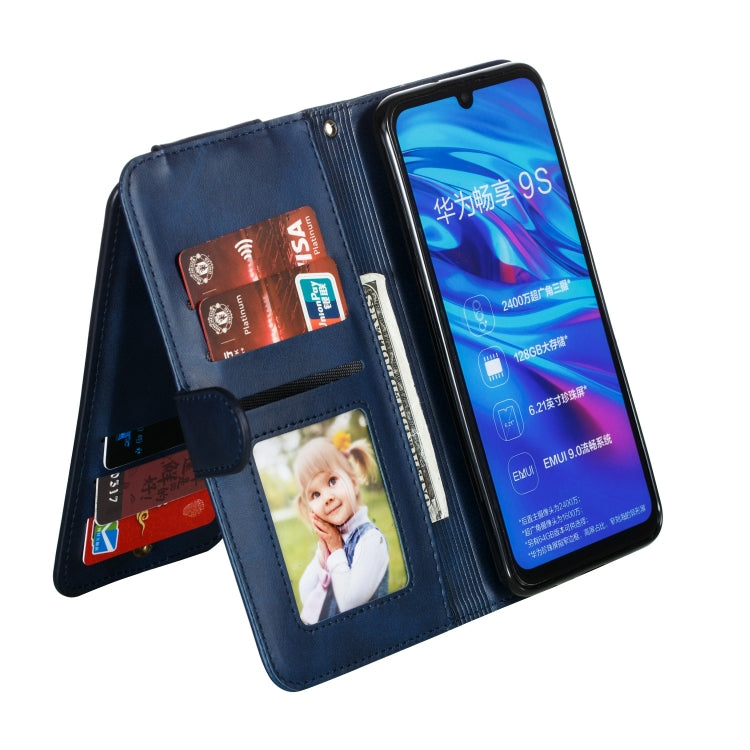 For Huawei Psmart Plus Nine Card Zipper Bag Horizontal Flip Leather Case With Holder & Card Slots & Frame