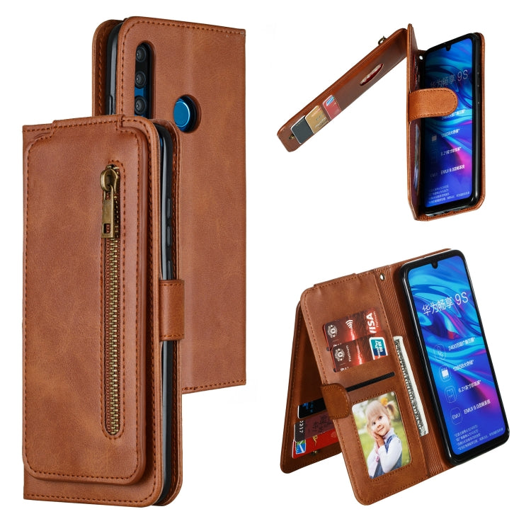 For Huawei Psmart Plus Nine Card Zipper Bag Horizontal Flip Leather Case With Holder & Card Slots & Frame
