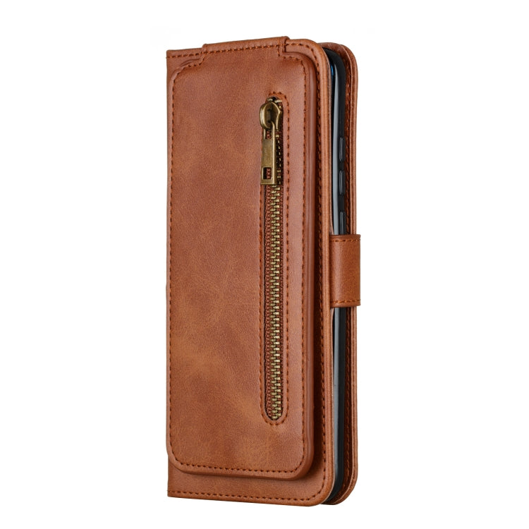 For Huawei Psmart Plus Nine Card Zipper Bag Horizontal Flip Leather Case With Holder & Card Slots & Frame
