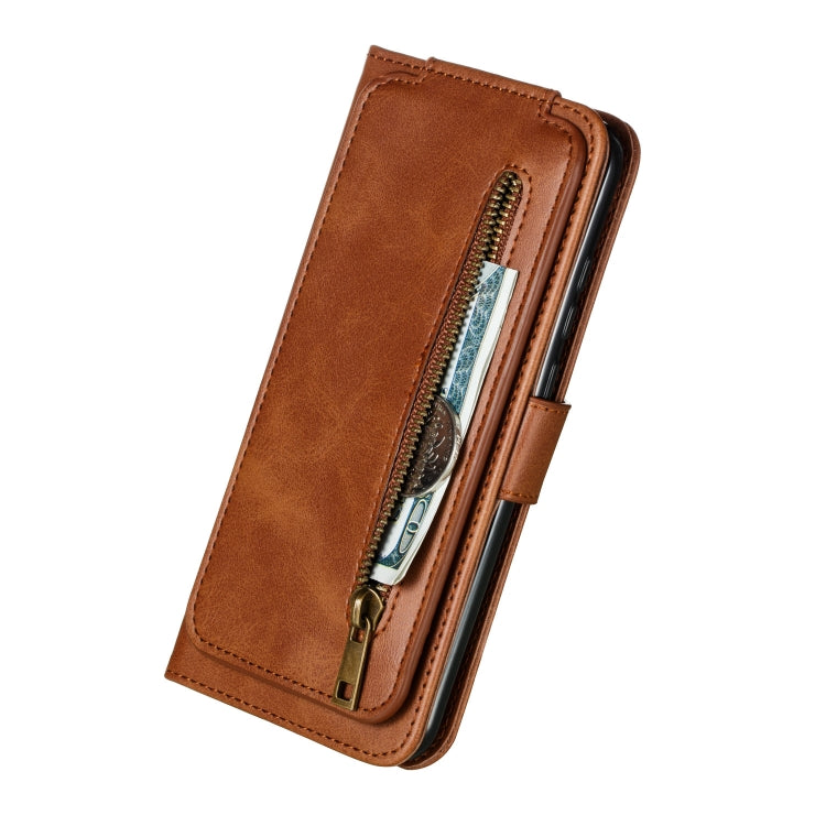 For Huawei Psmart Plus Nine Card Zipper Bag Horizontal Flip Leather Case With Holder & Card Slots & Frame